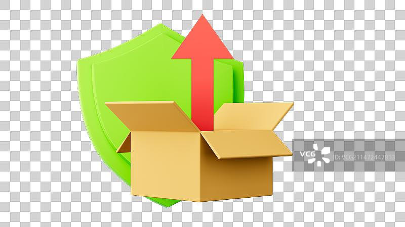 空白纸板盒和箭头 安全图标图片素材
