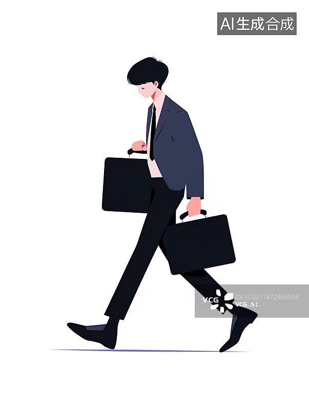 【AI数字艺术】拿着公文包穿着西装的男人图片素材