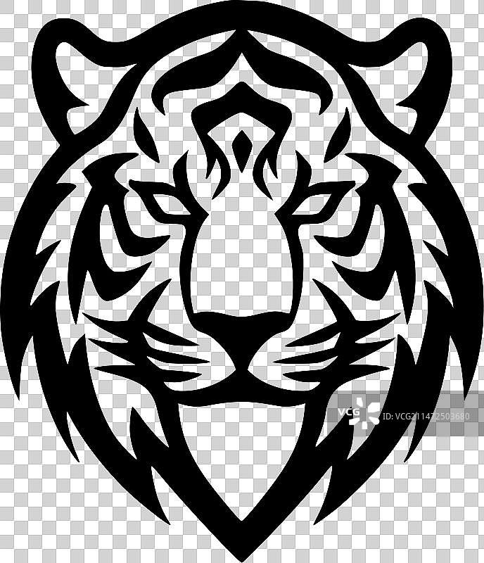 老虎-极简主义和扁平的标志图片素材