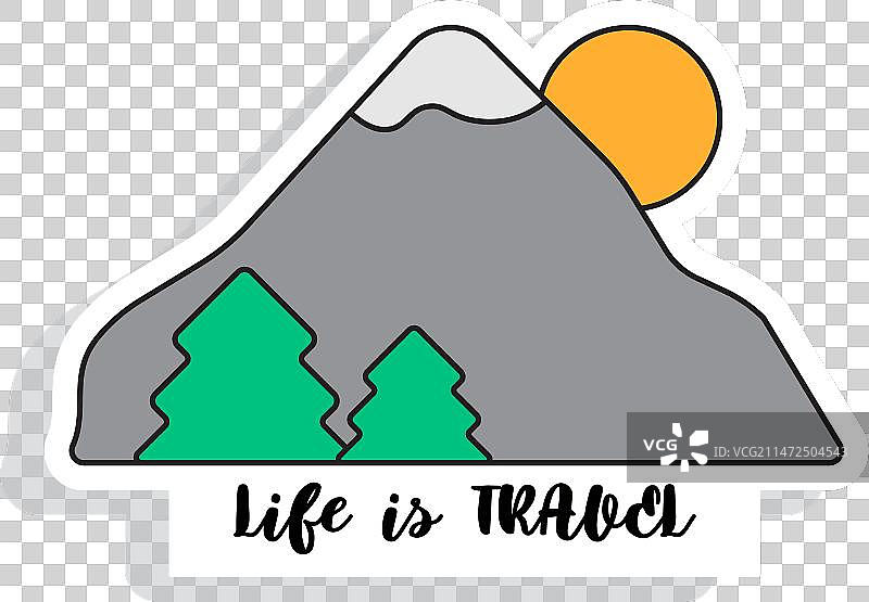 山脉涂鸦贴纸山脉标志图片素材