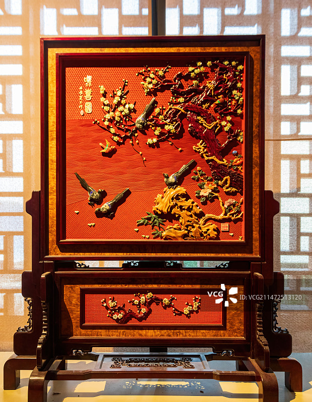 雕漆屏风图片素材