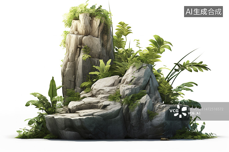 【AI数字艺术】盆景假山图片素材