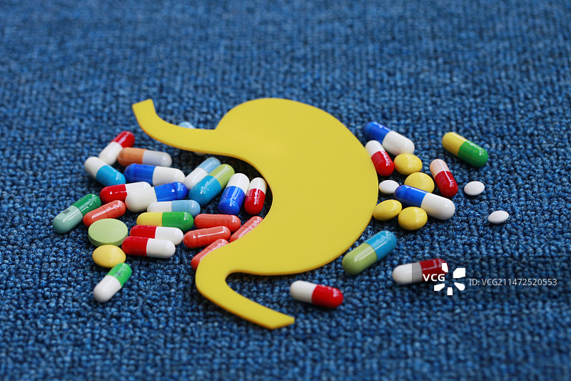 胃和药品、药丸图片素材
