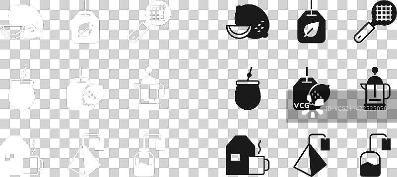 柠檬茶叶袋带滤茶器手柄杯套装图片素材