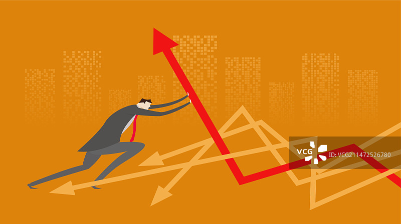 商务人物和崛起的箭头图片素材