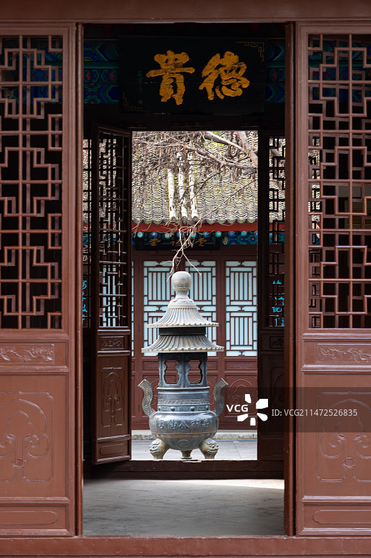 陕西西安万寿八仙宫大型道教观院中式古建筑图片素材