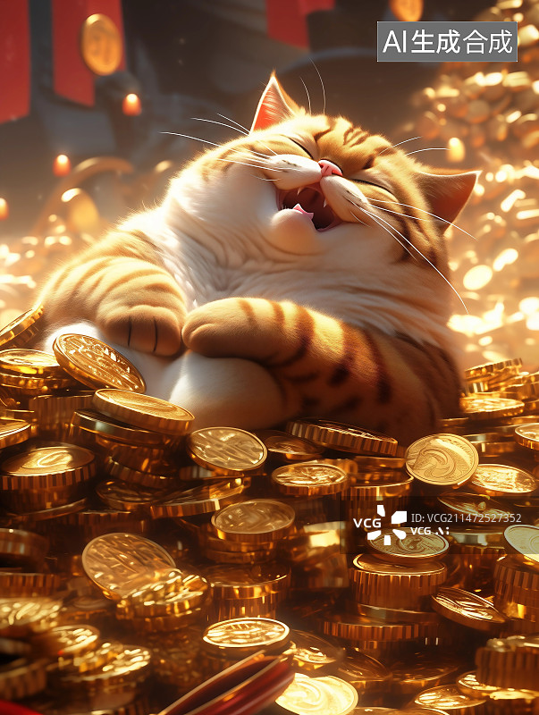 【AI数字艺术】发财猫图片素材
