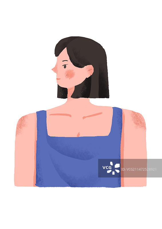 女孩女生扁平插画图片素材