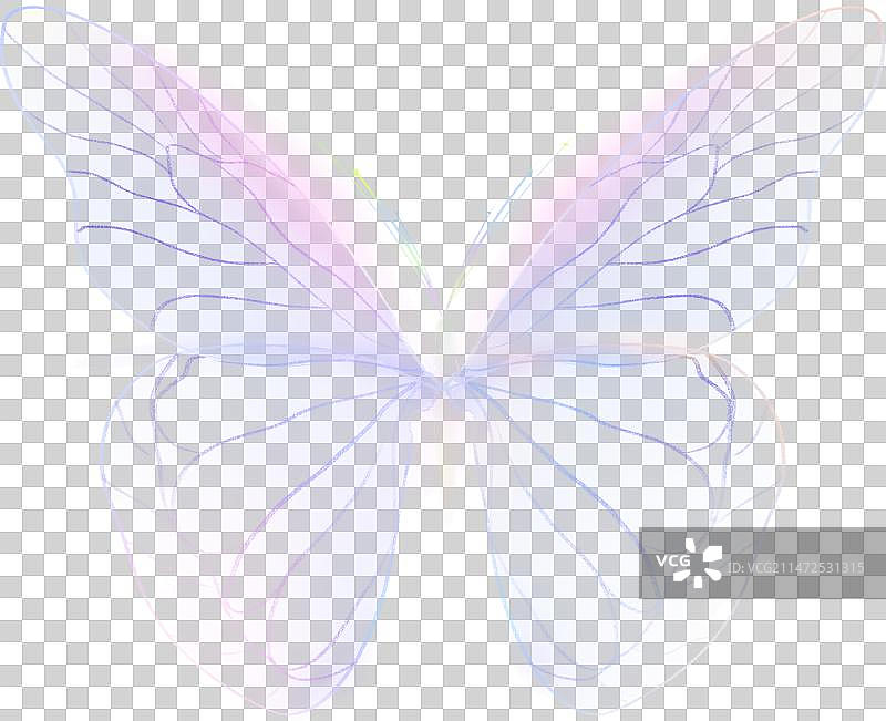 发光 蝴蝶 科技感插画元素图片素材