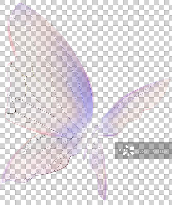 发光 蝴蝶 科技感插画元素图片素材