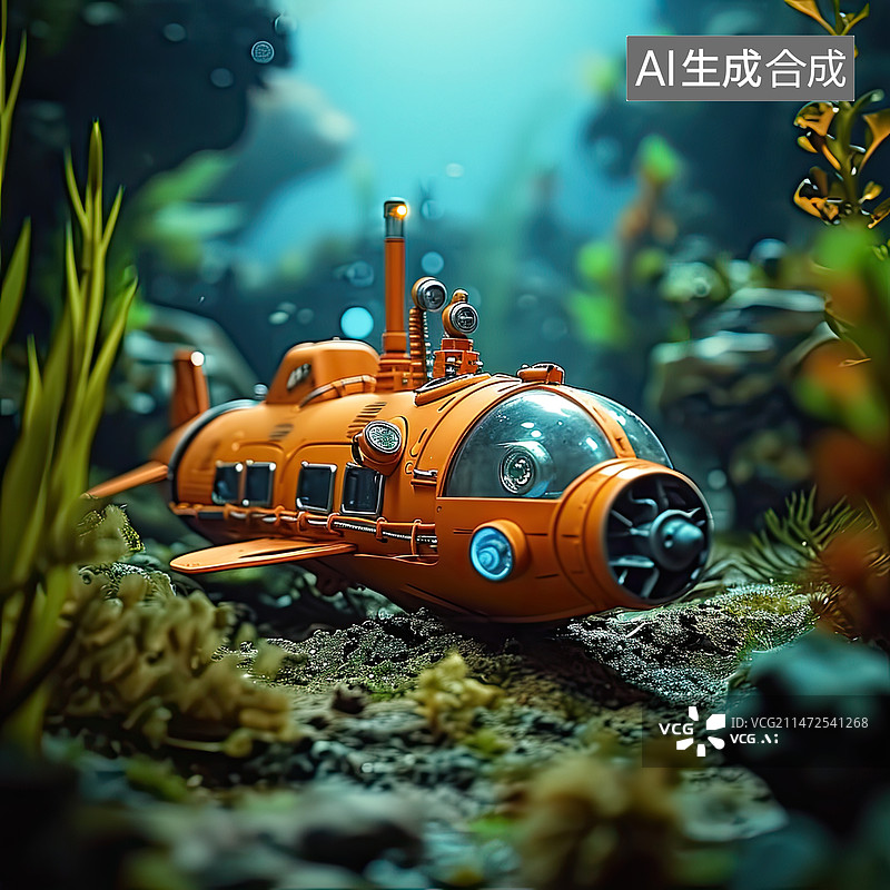 【AI数字艺术】儿童潜艇图片素材