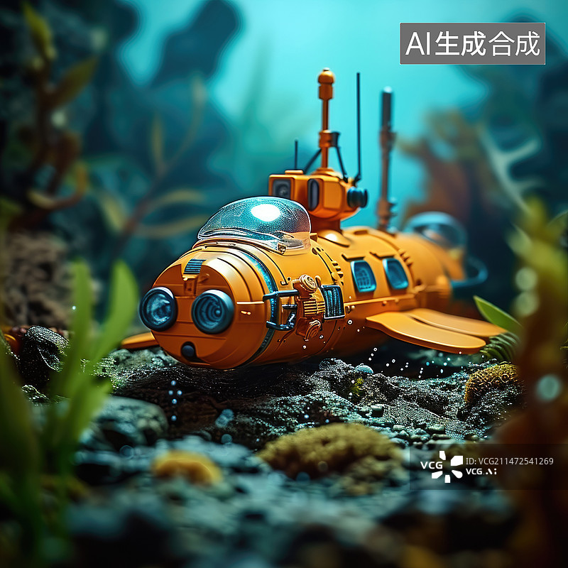 【AI数字艺术】儿童潜艇图片素材