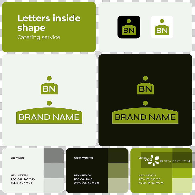 餐饮服务Logo 2.5D模板图片素材