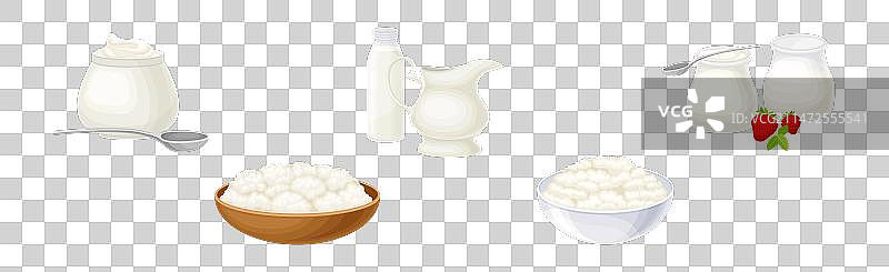 多种乳制品和新鲜产品组合图片素材