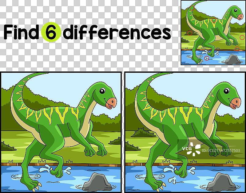 昆塔萨龙恐龙找不同图片素材