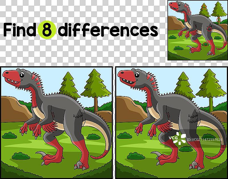 犹他盗龙恐龙找不同图片素材