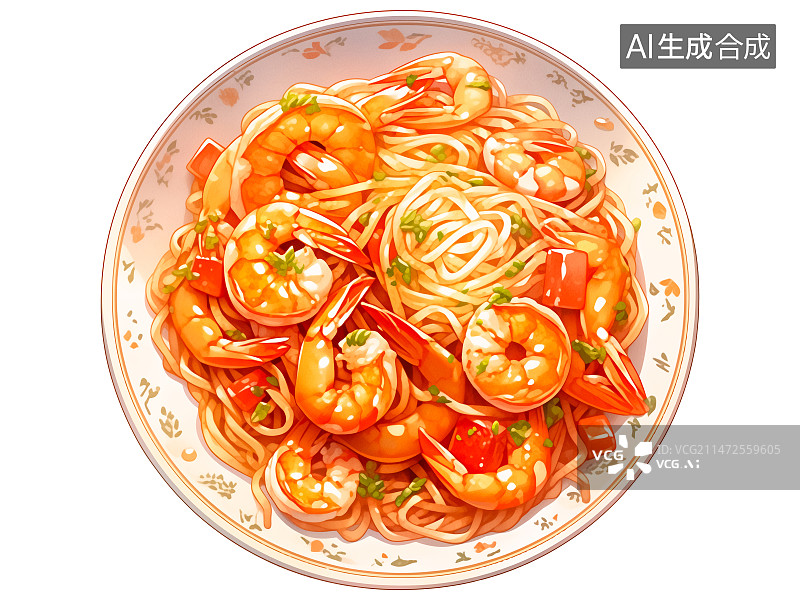 【AI数字艺术】意大利面条，海鲜面番茄面图片素材