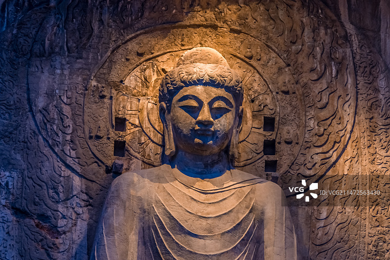 洛阳龙门石窟卢舍那大佛图片素材