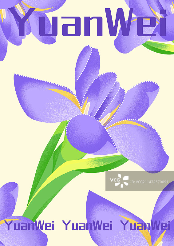 法国鸢尾花鲜花海报插画图片素材