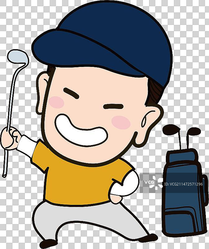 漫画卡通人物设计元素高尔夫商务高尔夫球图片素材