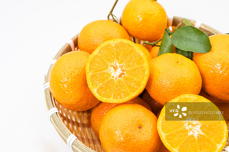被色背景果盘 砂糖橘黄色水果桔子橙子果肉图片素材