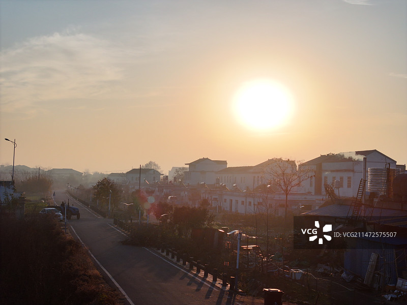 航拍安徽小岗村冬季风光图片素材