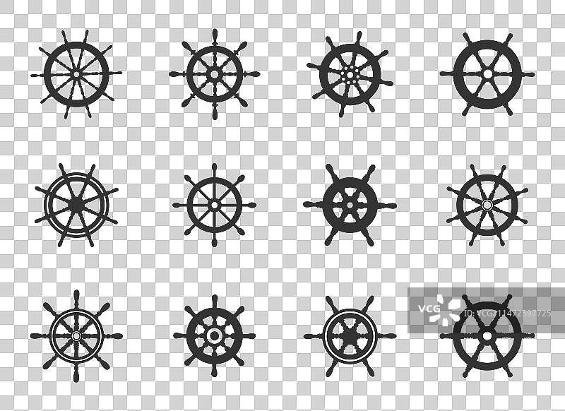 船舵轮廓剪影图片素材