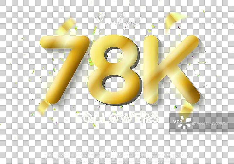 金色金属数字感谢78k粉丝图片素材