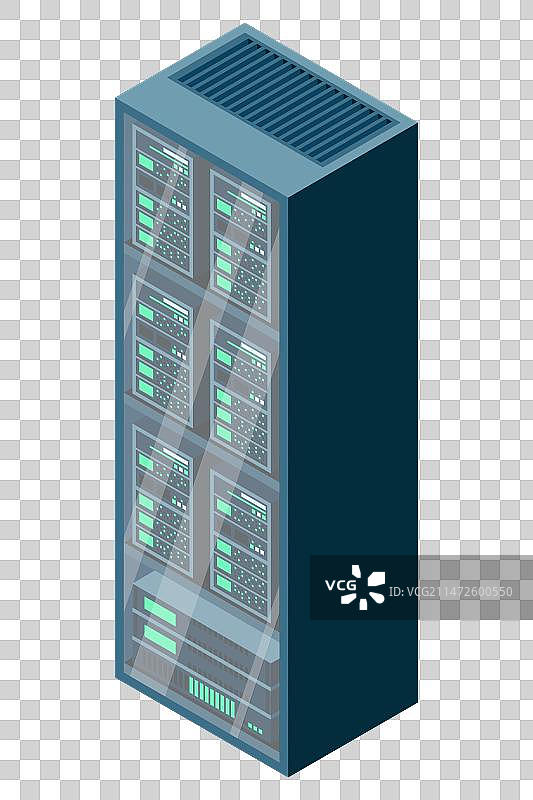 2.5D服务器网络机房3D电脑图片素材