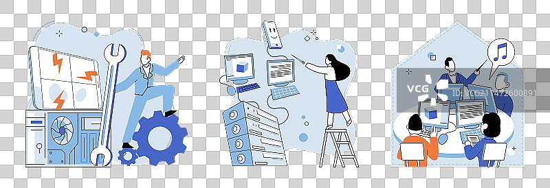 依赖技术的电脑实验室图片素材