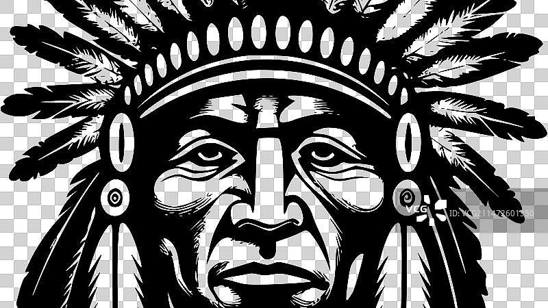 印度酋长极简扁平风logo图片素材