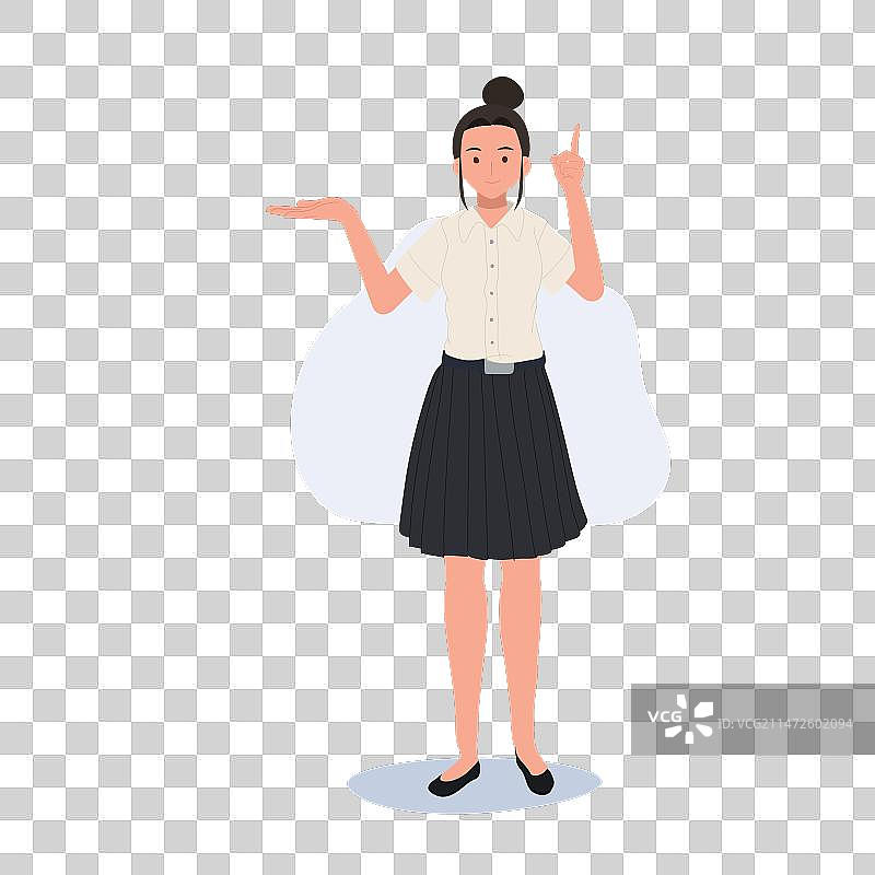 身穿制服的泰国大学生提供建议图片素材