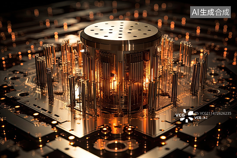 【AI数字艺术】量子计算机概念图片素材