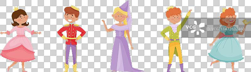 可爱的小王子和小公主图片素材