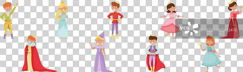 可爱的小王子和小公主图片素材