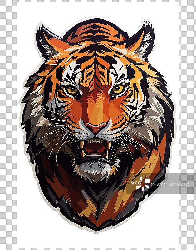 老虎头像标志图片素材