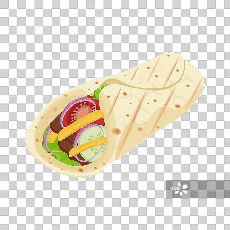 准备享用的沙威玛图片素材