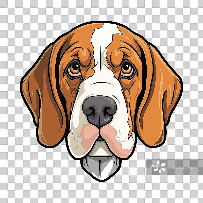 波旁内布拉克犬品种卡通形象图片素材