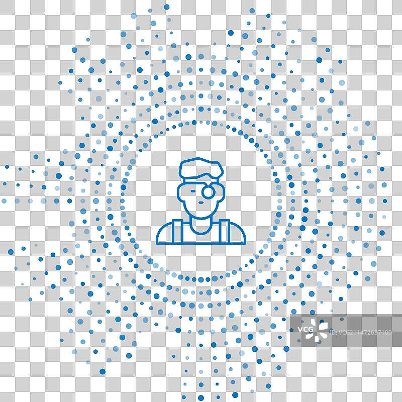 白色背景上的蓝色线条珠宝商图标图片素材