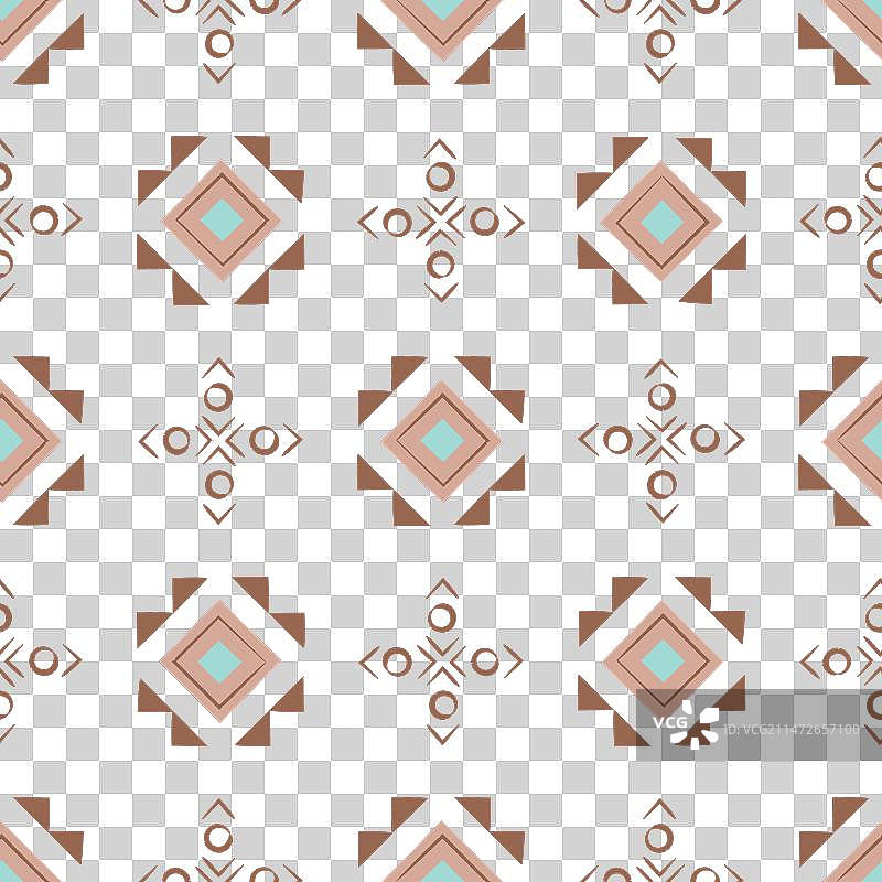 阿兹特克民族风简约方块无缝图案图片素材