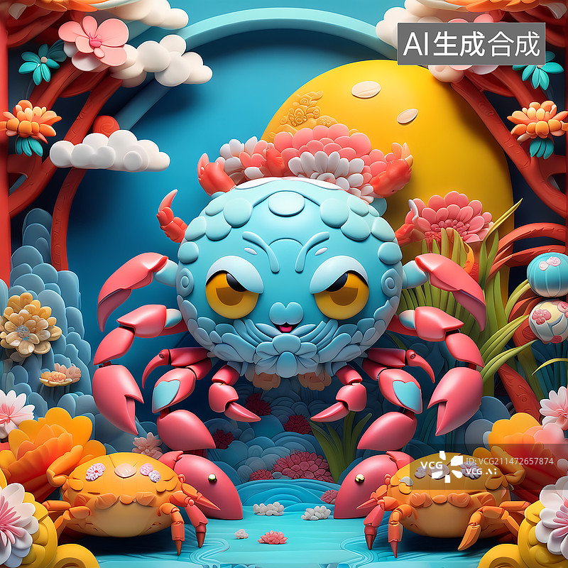 【AI数字艺术】国潮黏土彩泥艺术图片素材