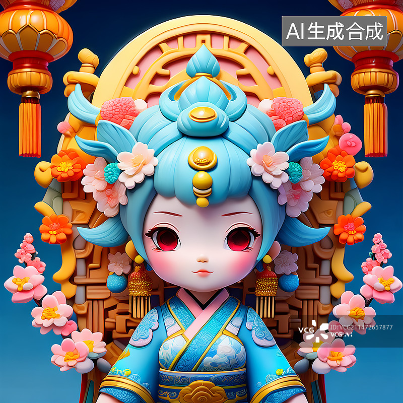 【AI数字艺术】国潮黏土彩泥艺术图片素材