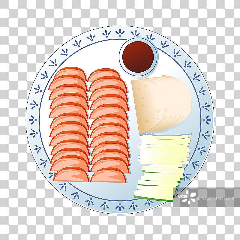 北京烤鸭年夜饭家常菜美食菜肴插画图片素材