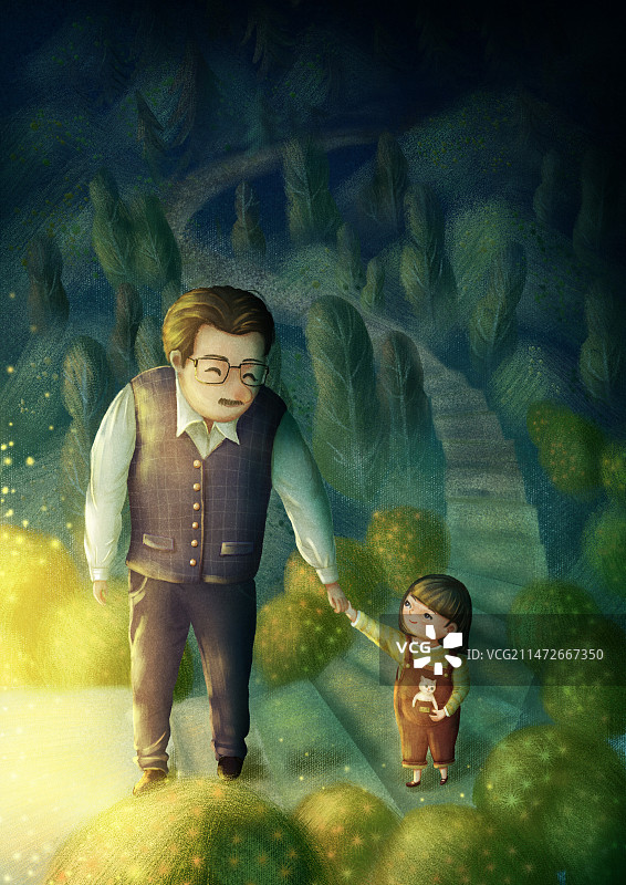 大人牵着孩子的手上台阶图片素材