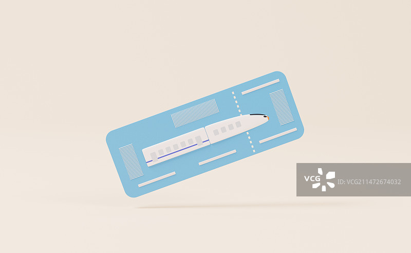 高铁票3D渲染插画图片素材