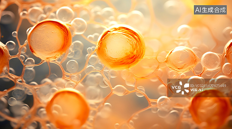 【AI数字艺术】微观视角细胞插图图片素材