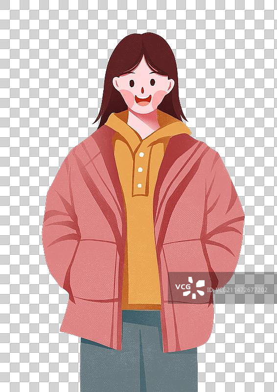 卡通文艺女生插画元素图片素材