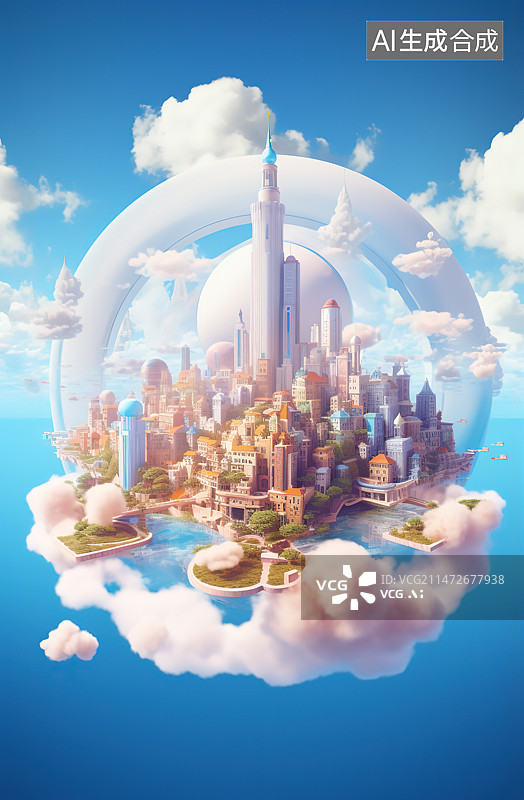 【AI数字艺术】城市风光天际线建筑金融区图片素材