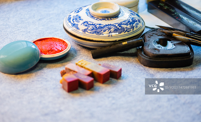 书画篆刻静物图片素材