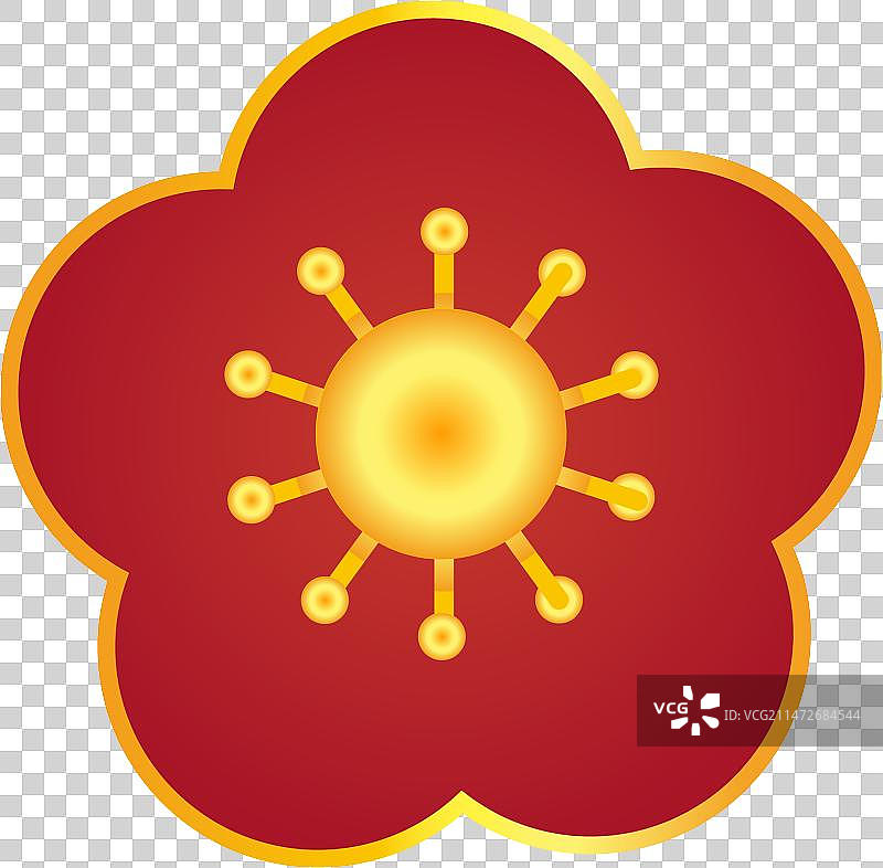 梅花  红色金色梅花 喜庆 矢量图图片素材